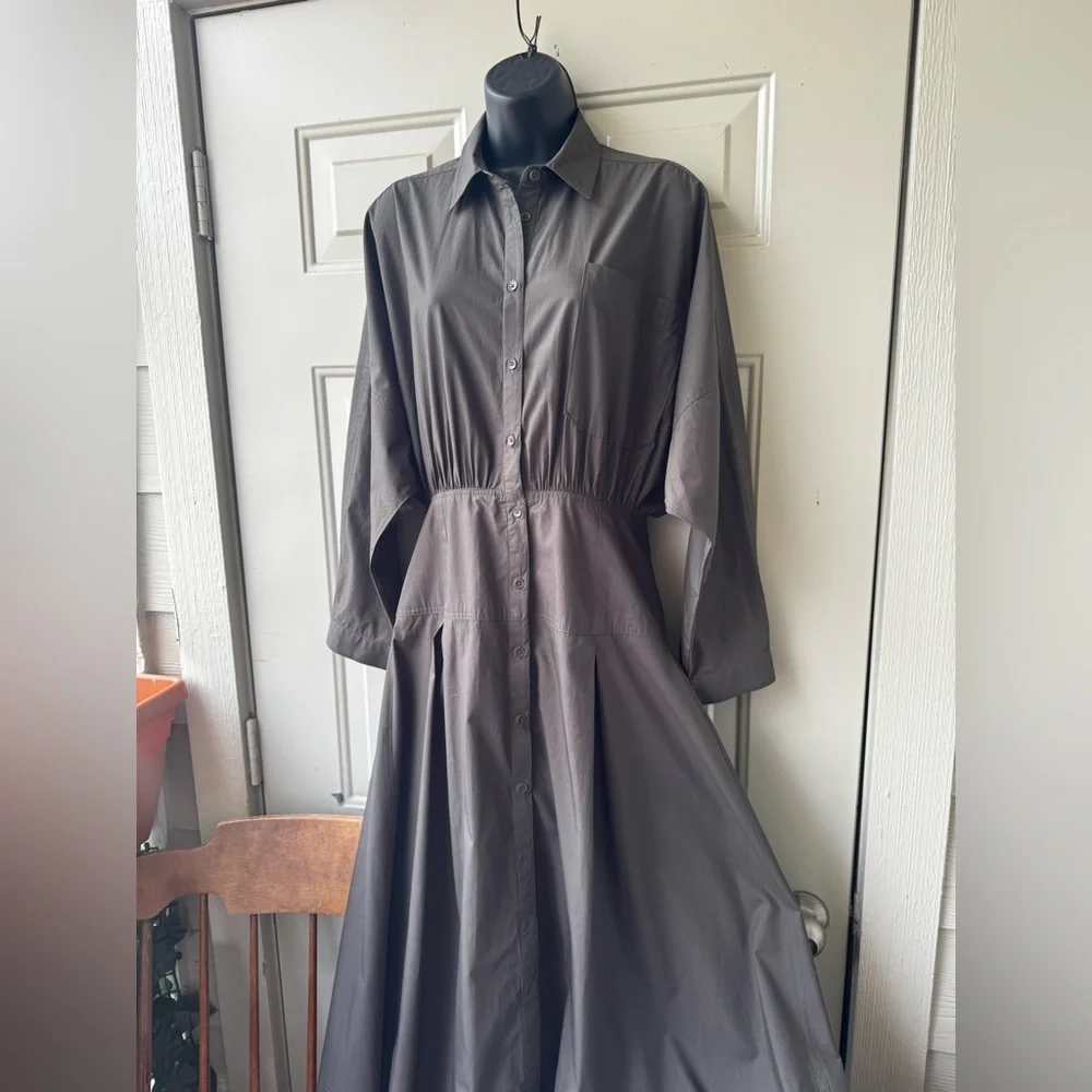 APIECE APART
Deep Olive Pietra Maxi Shirt Dress Size 2 - Picture 8 of 16